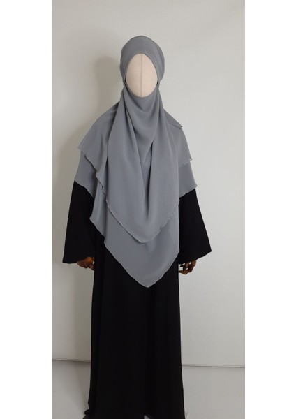 3 Katlı Multi Sifon Sufle Esarp ( Orta Boy ) Hijap Gri