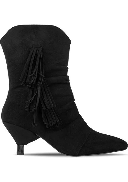 Agnes Kenar Püskül Detaylı Günlük Kadın Bot Siyah fiyatları