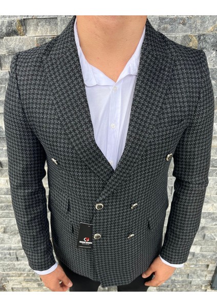 Erkek Kışlık Kalın Kumaş Kruvaze Ceket