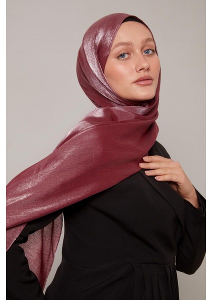 Bordo Kristal Abiye Şal