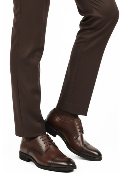 Kahve Hakiki Deri Erkek Klasik Ayakkabı 395 M modelleri