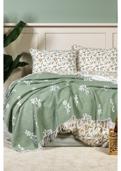 Nadia Battaniye Çift Kişilik Pamuklu (200X220 Cm) Yeşil