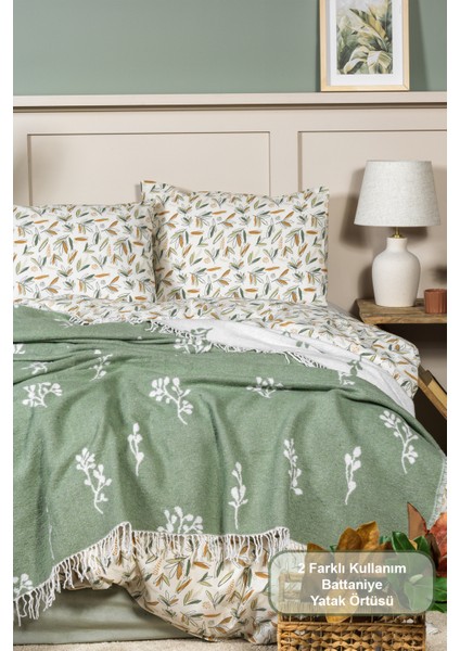 Nadia Battaniye Çift Kişilik Pamuklu (200X220 Cm) Yeşil fiyatları