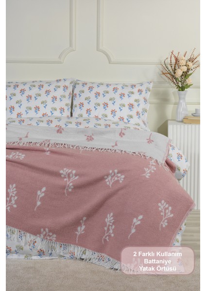 Nadia Battaniye Çift Kişilik Pamuklu (200X220 Cm) Pudra fiyatları