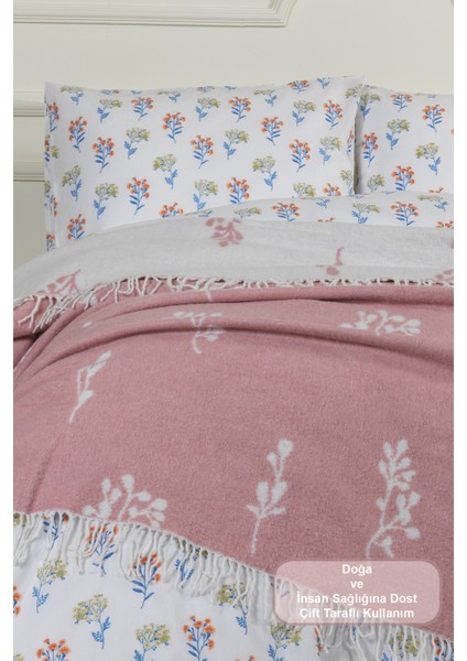 Nadia Battaniye Çift Kişilik Pamuklu (200X220 Cm) Pudra modelleri