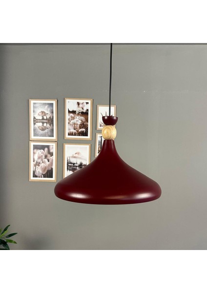 Vişne Çürüğü Ahşap Şapka Tekli Avize Sarkıt Salon Mutfak Cafe Butik Lamba Aydınlatma Avizeler fiyatları