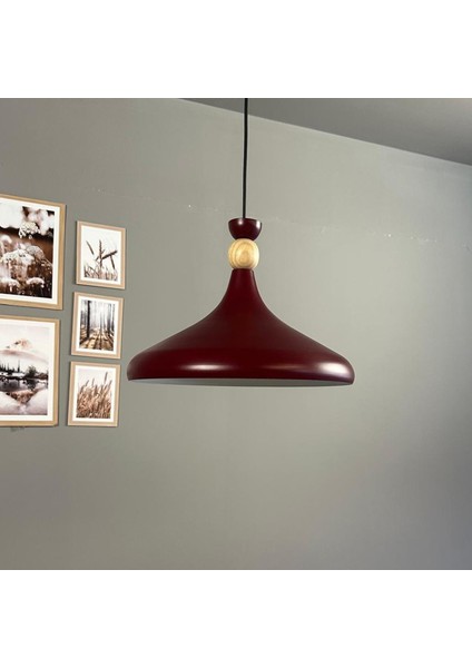 Vişne Çürüğü Ahşap Şapka Tekli Avize Sarkıt Salon Mutfak Cafe Butik Lamba Aydınlatma Avizeler fırsatları