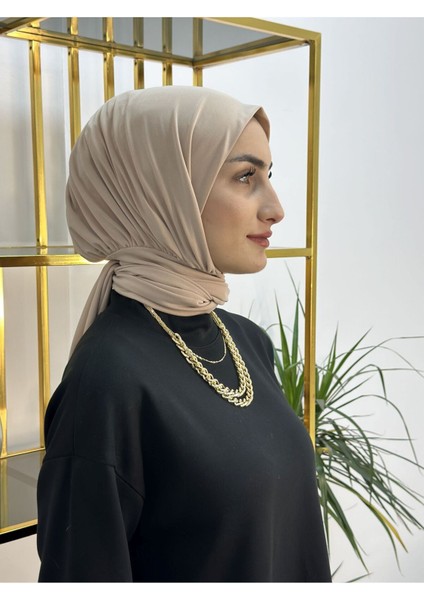 Ithal Kumaş Çıtçıtlı Hazır Şal Iki Sekılde Kullanılır Bej Renk