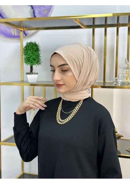 Ithal Kumaş Çıtçıtlı Hazır Şal Iki Sekılde Kullanılır Bej Renk fırsatları