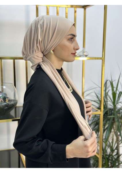 Ithal Kumaş Çıtçıtlı Hazır Şal Iki Sekılde Kullanılır Bej Renk