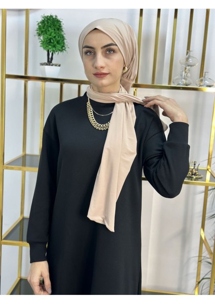 Ithal Kumaş Çıtçıtlı Hazır Şal Iki Sekılde Kullanılır Bej Renk