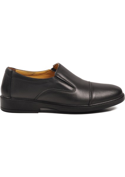 Siyah Hakiki Deri Jel Tabanlı Ortopedik Erkek Klasik Ayakkabı 425 M fiyatları