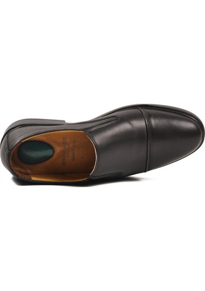 Siyah Hakiki Deri Jel Tabanlı Ortopedik Erkek Klasik Ayakkabı 425 M fırsatları