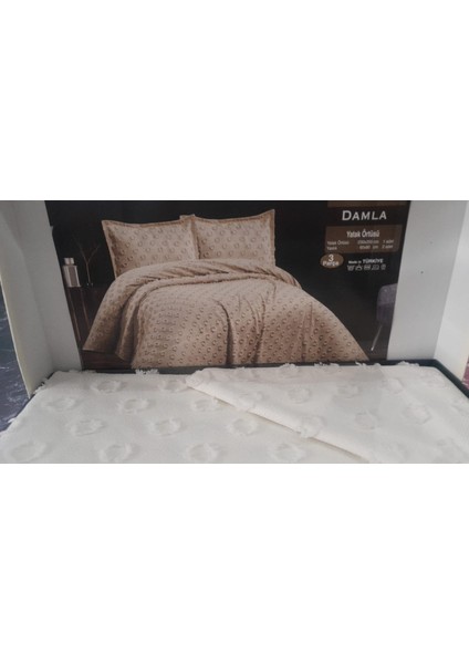 Jakarlı Sakallı Yatak Örtüsü Çift Kişilik Maria Krem fiyatları