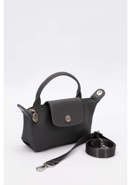 Gri Mini Boy Deri Kapak Detaylı El Çantası fiyatları