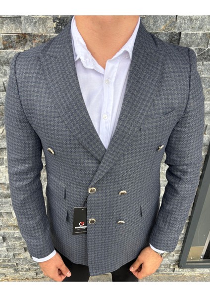 Erkek Kışlık Kalın Kumaş Kruvaze Ceket