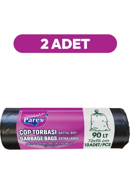 Professional 10'lu Çöp Torbası Battal Boy 72 x 95 cm Ikili Paket fiyatları