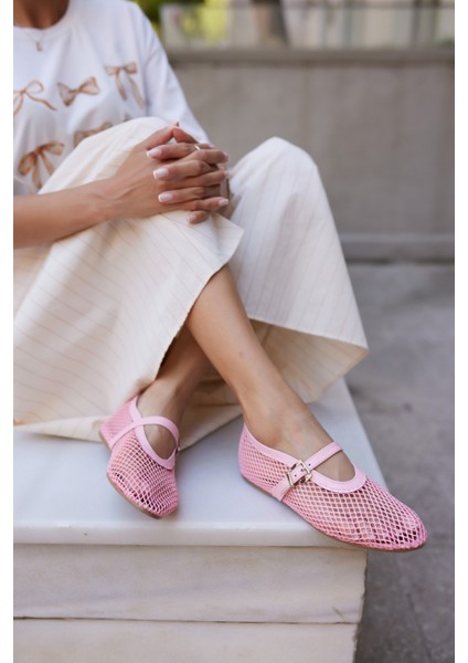 Alaya Kadın Kahverengi File Detay Babet