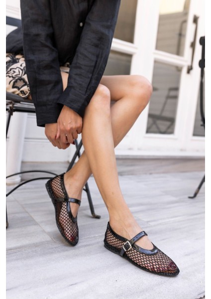 Alaya Kadın Kahverengi File Detay Babet