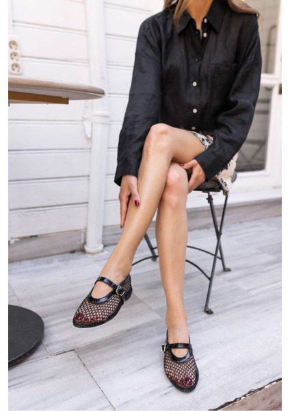 Alaya Kadın Kahverengi File Detay Babet modelleri