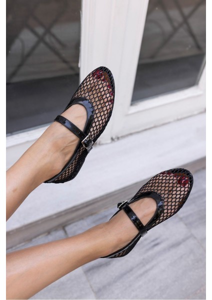 Alaya Kadın Kahverengi File Detay Babet