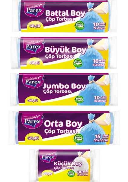 Güçlü Çöp Torbası Karışık Boy 15'li Set fiyatları