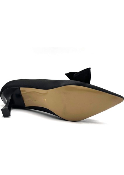 Scarlett Papyon Detaylı Topuklu Kadın Ayakkabı Siyah indirimleri