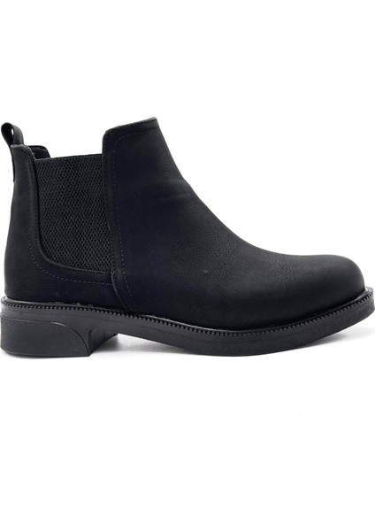 Kenar Lastik Detaylı Günlük Kadın Bot Mat Siyah modelleri