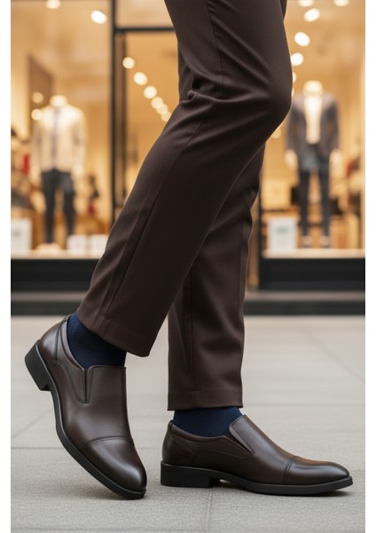 Kahve Hakiki Deri Erkek Klasik Ayakkabı 916 M