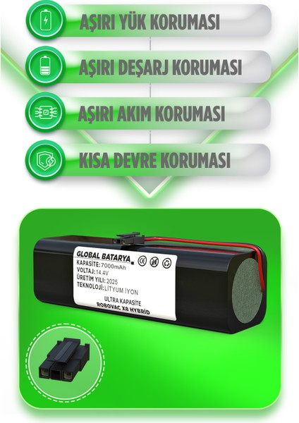 Anker Eufy Robovac X8 Hybrid Uyumlu Akıllı Robot Süpürge Bataryası 14.4V 7000mAh Li-Ion Pil (Ultra Kapasite) fiyatları