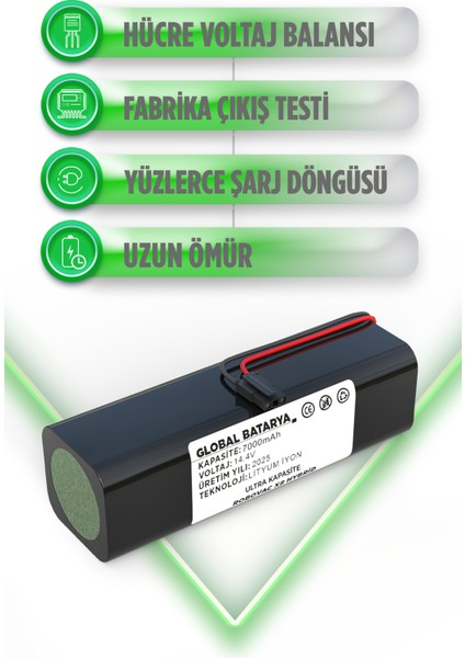 Anker Eufy Robovac X8 Hybrid Uyumlu Akıllı Robot Süpürge Bataryası 14.4V 7000mAh Li-Ion Pil (Ultra Kapasite) modelleri