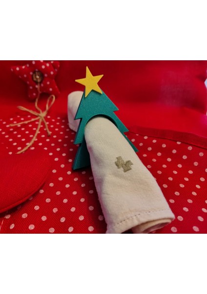 Yılbaşı Temalı Ağaç Tasarımlı Peçetelik | 3D Baskı Dekoratif Masa Aksesuarı