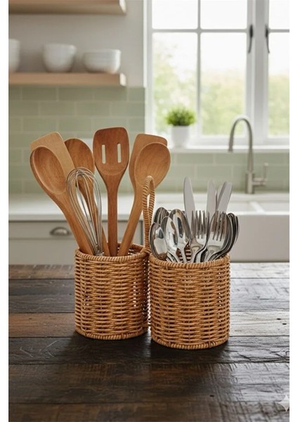 Mien 2’li Rattan Kaşıklık Seti – Doğal ve Şık Mutfak Düzenleyici MIEN-1191