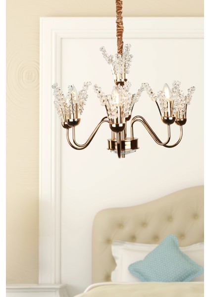 Leroy 6.lı Avize Gold Kaplama