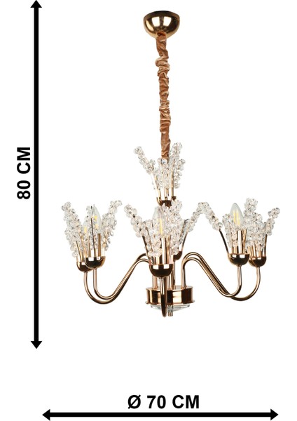 Leroy 6.lı Avize Gold Kaplama modelleri