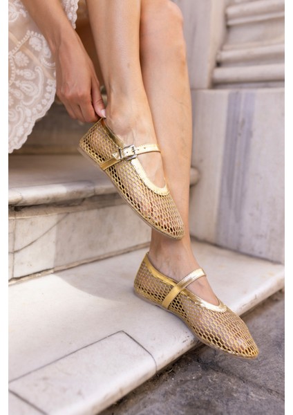 Alaya Kadın Kahverengi File Detay Babet