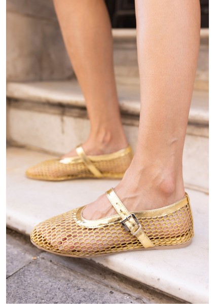 Alaya Kadın Kahverengi File Detay Babet