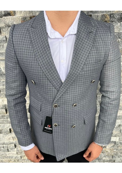 Erkek Kışlık Kalın Kumaş Kruvaze Ceket