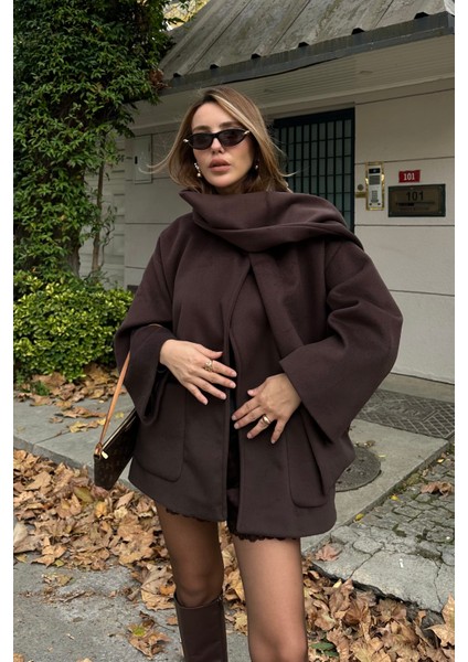 Kahverengi Şal Detaylı Kaban - 7600 fiyatları