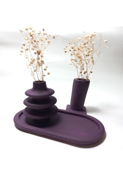 Dekoratif 3 Parça Tabaklı Vazo Set Beyaz fiyatları