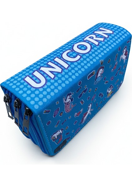 Üç Gözlü Lastikli Kalemlik Unicorn Mavi fiyatları