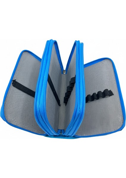 Üç Gözlü Lastikli Kalemlik Unicorn Mavi modelleri