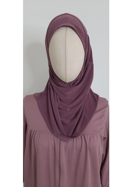 Kız Çocuk Pratik Başörtü ( 4-10 Yas ) Leylak Renk