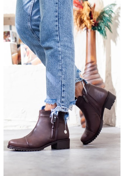 1615 Hakiki Kısa Topuklu Kaymaz Taban Termal Bot