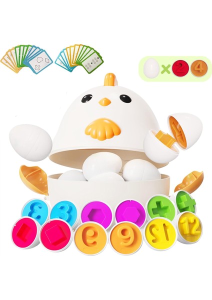 24LÜ Yumurta Eşleştirme Oyunu Puzzle Game Montessori Stem Oyuncak