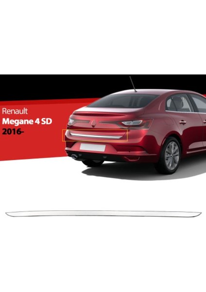Renault Megane 4 Sedan Krom Bagaj Alt Çıtası 2016 ve Üzeri
