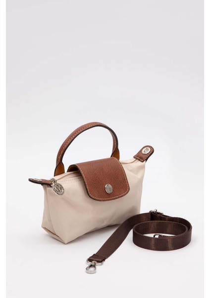 Krem Mini Boy Deri Kapak Detaylı El Çantası fiyatları