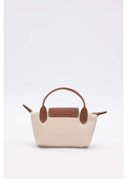 Krem Mini Boy Deri Kapak Detaylı El Çantası fırsatları