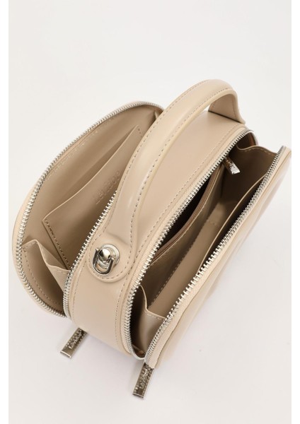 Bej Çift Fermuarlı El Çantası modelleri