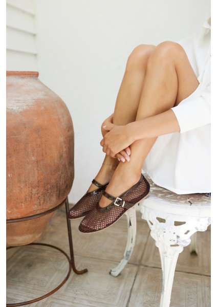 Alaya Kadın Kahverengi File Detay Babet fiyatları